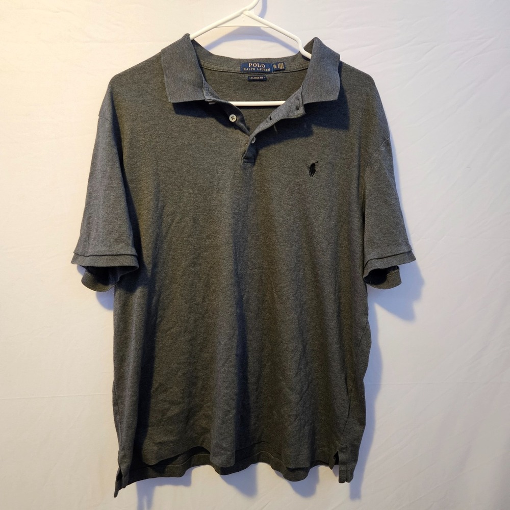 Polo Ralph Lauren Mens Stretch Mesh Polo Shirt Grey Size XL
